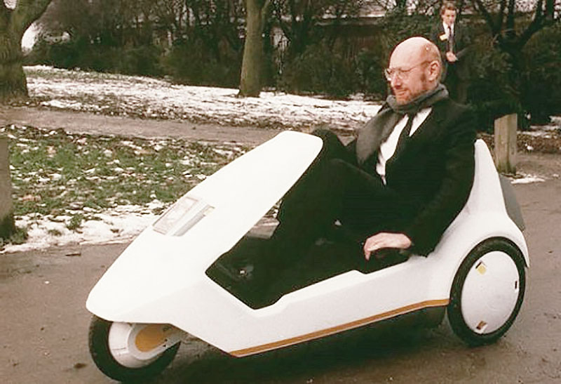 The Sinclair C5 three-wheeled electric tricycle